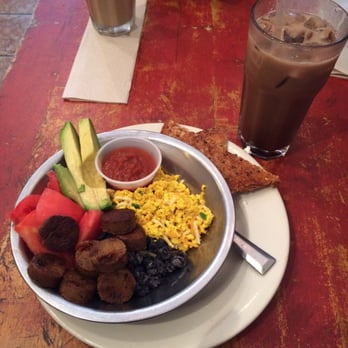 Roots Cafe - My tofu scramble bowl with vegan sausage, tomatoes, avocado, and black bean spread. Delish! - Coffee & Tea Near Me - Brooklyn, New York Roots Cafe - My tofu scramble bowl with vegan sausage, tomatoes, avocado, and black bean spread. Delish! - Coffee & Tea Near Me - Brooklyn, New York