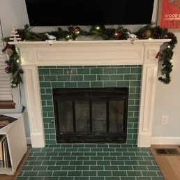 Fireplace Alex refaced and put a new mantle on. Fireplace Alex refaced and put a new mantle on.