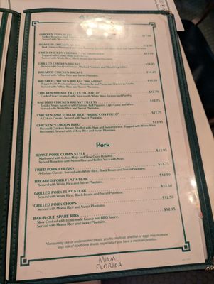 Menu photo 5 Versailles Miami, FL