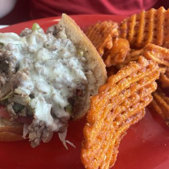 Dolly's Diner - Cheese steak with sweet potato fries - Diners Near Me - Princeton, West Virginia Dolly's Diner - Cheese steak with sweet potato fries - Diners Near Me - Princeton, West Virginia
