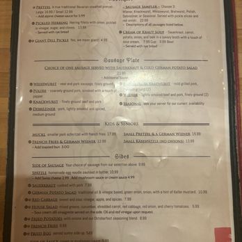 Andreas Keller German Restaurant - Menu 7/14/26 - German Near Me - Leavenworth, Washington
