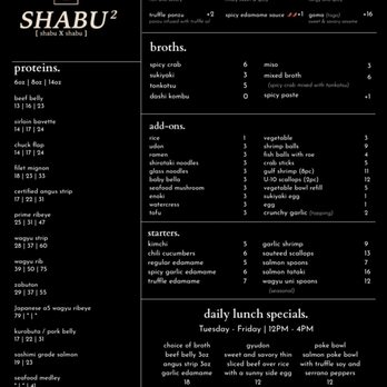 Shabu Squared - Menu - Japanese Near Me - Houston, Texas Shabu Squared - Menu - Japanese Near Me - Houston, Texas