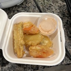K  Manna Rice Factory - Tempura veggies came with the food for free nice!!