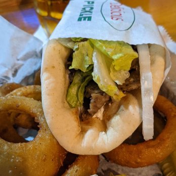 U And I Lounge - Gyro with onion rings - Greek Near Me - Traverse City, Michigan