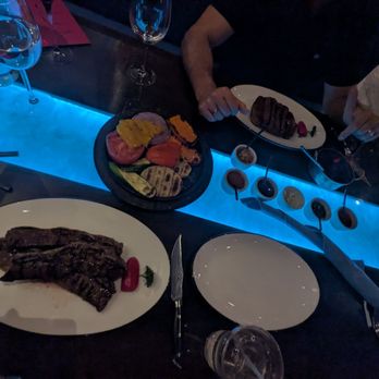 Libertango Steakhouse - Two entrees and the $18 grilled veggies side - Steakhouses Near Me - Sandy, Utah