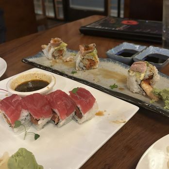 Sushi Cafe - Fire starter and Matty's roll in the back which was my favorite as a lemon lover. - Japanese Near Me - Sacramento, California Sushi Cafe - Fire starter and Matty's roll in the back which was my favorite as a lemon lover. - Japanese Near Me - Sacramento, California