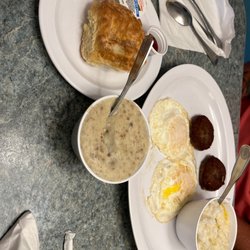 2egg gritz sausage biscuit and gravy