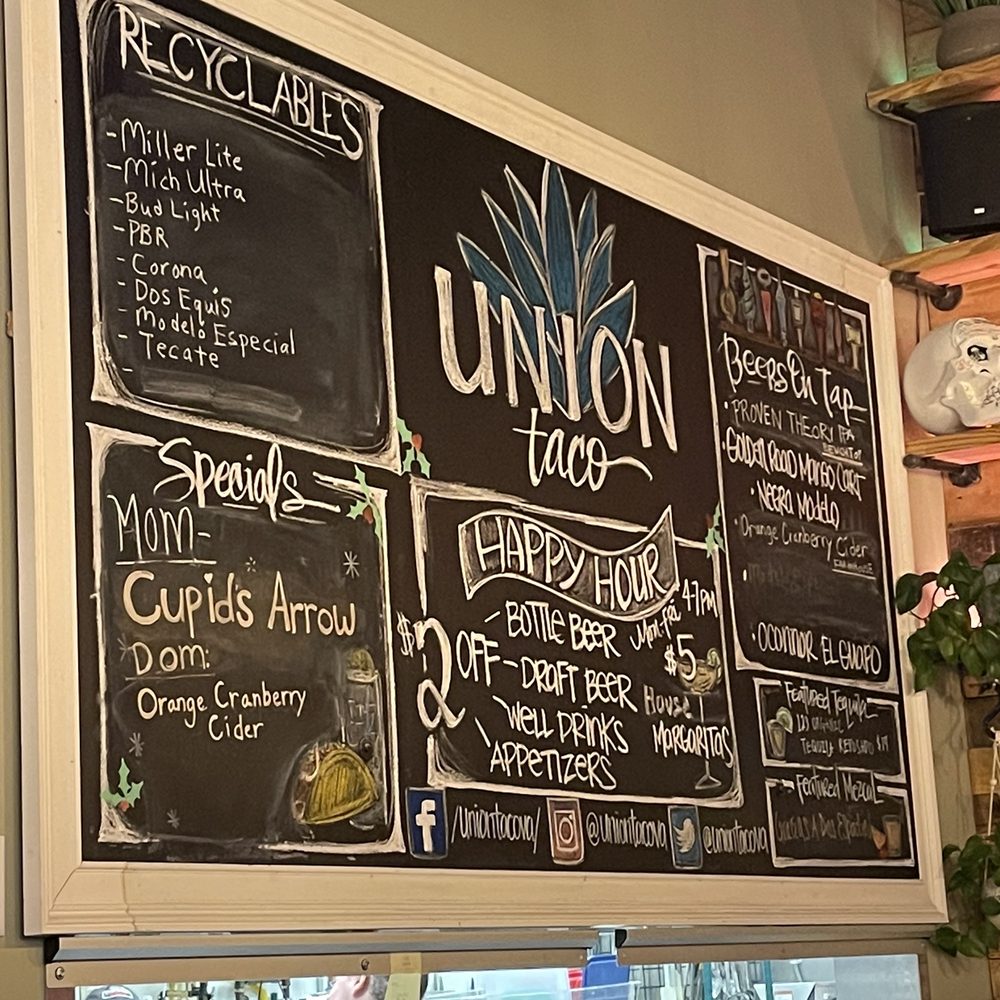 Union Taco - Inside signage - Tacos Near Me - Norfolk, Virginia Union Taco - Inside signage - Tacos Near Me - Norfolk, Virginia