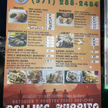 Rolling Burrito - Menu 1/23/23 - Food Trucks Near Me Rolling Burrito - Menu 1/23/23 - Food Trucks Near Me