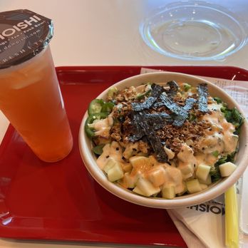 Domoishi - Lychee Rose Green Tea Poke Bowl Pick 2 - Bubble Tea Near Me - Miramar, Florida