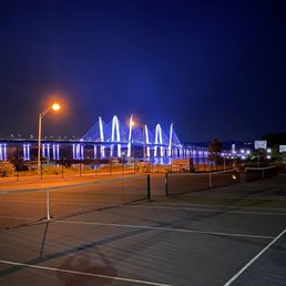 Cuomo bridge + tennis courts at night Cuomo bridge + tennis courts at night