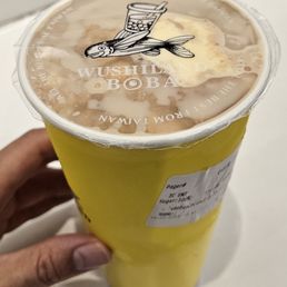 Earl Grey Milk Tea with Ice Cream, Boba, and Coconut Jelly (and Less Ice). Quite Good. Earl Grey Milk Tea with Ice Cream, Boba, and Coconut Jelly (and Less Ice). Quite Good.