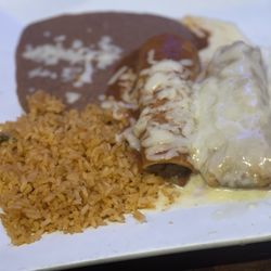 Agave Mexican Grill - Combination meal; Beef Enchilada and Beef Tamale