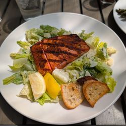 Tamarack Alehouse & Grill - classic caesar salad + blackened wild alaska sockeye salmon