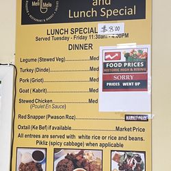 Meli Melo - This is the whole menu. These items cost $5 more on Saturday FYI.