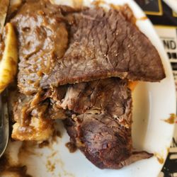 Hazel's Family Restaurant - Opened faced roast beef on bread.  Very bad