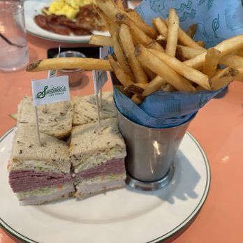 Sadelle's - Half triple decker with salami and turkey. Fries - Breakfast & Brunch Near Me - Las Vegas, Nevada Sadelle's - Half triple decker with salami and turkey. Fries - Breakfast & Brunch Near Me - Las Vegas, Nevada