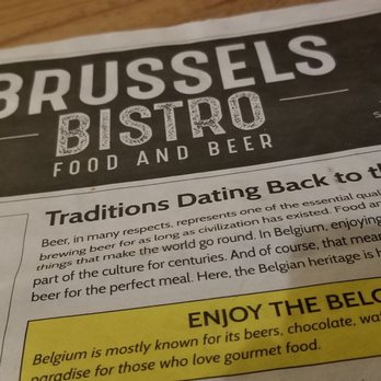 Brussels Bistro - Front cover of the menu - Belgian Near Me - Laguna Beach, California