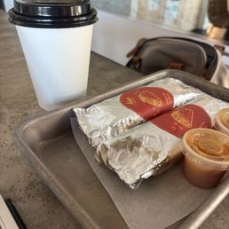 Breakfast Taco, chai latte