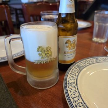 Thai Cottage - Singha beer in a frosted mug - Thai Near Me - Edmonds, Washington Thai Cottage - Singha beer in a frosted mug - Thai Near Me - Edmonds, Washington