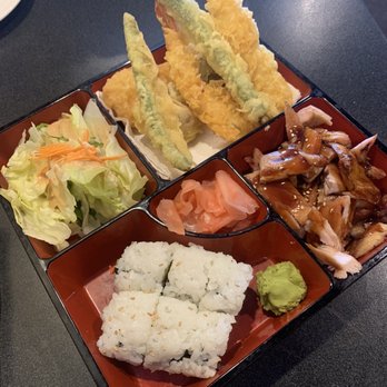 Matsuyama Restaurant - Bento box-tempura, chicken teriyaki and California roll - Japanese Near Me - Stockton, California Matsuyama Restaurant - Bento box-tempura, chicken teriyaki and California roll - Japanese Near Me - Stockton, California