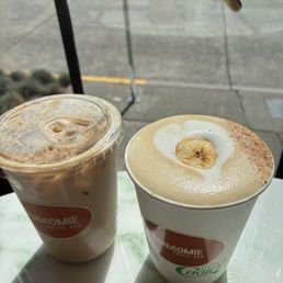 Iced Haitian Mocha and Bannan Latte