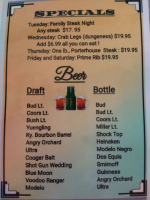 Menu photo 2 Carrollton Inn Carrollton, KY