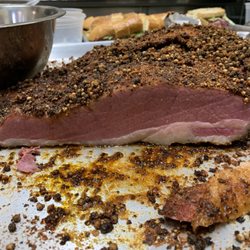 Carp Kitchen & Grocery - Just out of the smoker... pastrami perfection