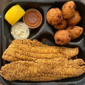 Eee's N Cee's Fish Market - Filet-of-sole with hush puppies - Seafood Markets Near Me - Inglewood, California Eee's N Cee's Fish Market - Filet-of-sole with hush puppies - Seafood Markets Near Me - Inglewood, California