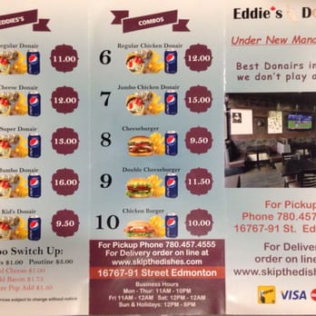 Eddie's Donair & Pizza - Menu - Donairs Near Me - Edmonton, Alberta