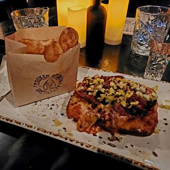 Broken Spirits-Anaheim - Pastrami pizza and house chips - Cocktail Bars Near Me - Anaheim, California Broken Spirits-Anaheim - Pastrami pizza and house chips - Cocktail Bars Near Me - Anaheim, California