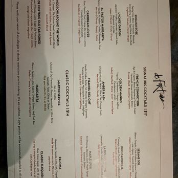De Fortune - Menu - Cocktail Bars Near Me - Houston, Texas De Fortune - Menu - Cocktail Bars Near Me - Houston, Texas