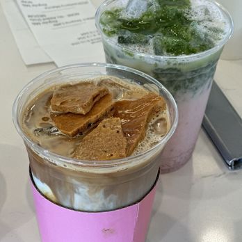 Series A Coffee - Dalgona iced latte and strawberry iced matcha latte - Coffee & Tea Near Me - Beverly Hills, California Series A Coffee - Dalgona iced latte and strawberry iced matcha latte - Coffee & Tea Near Me - Beverly Hills, California