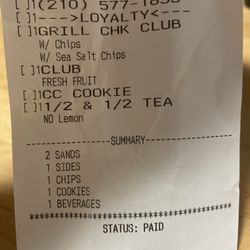 McAlister's Deli - Proof of ordering cookie