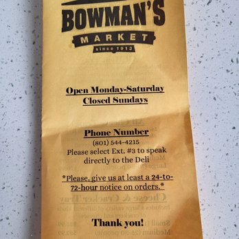 Bowman's - Deli menu - Grocery Near Me - Kaysville, Utah