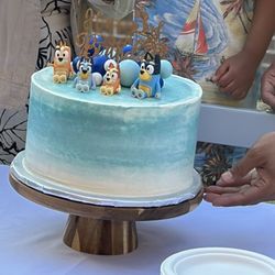 Bradford Bakery - Bluey themed cake - vanilla flavor, buttercream frosting and seasonal fruit compote