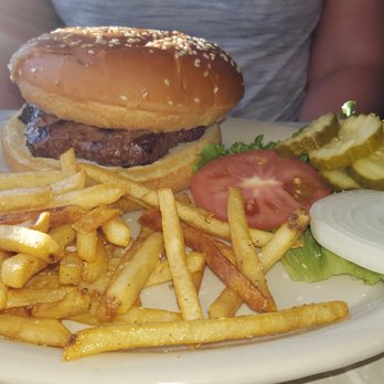 Two Sisters Cafe - Hike all day, then tell me this isn't the best bison burger you've ever had! - American Near Me - Babb, Montana