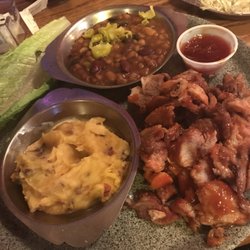 Poki Joe's Cafe - Pulled pork plate and rib plate