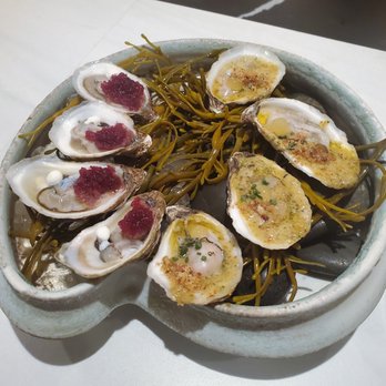 Atria - Oysters with apple, ginger, and hibiscus and Grilled oysters - Seafood Near Me - Flagstaff, Arizona Atria - Oysters with apple, ginger, and hibiscus and Grilled oysters - Seafood Near Me - Flagstaff, Arizona
