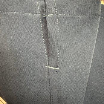 Angel Custom Tailor - Too much thread removed. See the difference between the new thread at the end of the pants and original thread along length of the pants - Sewing & Alterations Near Me - Tampa, Florida Angel Custom Tailor - Too much thread removed. See the difference between the new thread at the end of the pants and original thread along length of the pants - Sewing & Alterations Near Me - Tampa, Florida