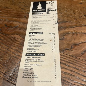 Bear & Crown - Menu - Pubs Near Me - Sacramento, California Bear & Crown - Menu - Pubs Near Me - Sacramento, California