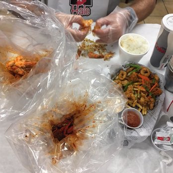 Da Shrimp Hale - Bib and gloves were much needed for this Cajun feast - Seafood Near Me - Kahului, Hawaii Da Shrimp Hale - Bib and gloves were much needed for this Cajun feast - Seafood Near Me - Kahului, Hawaii