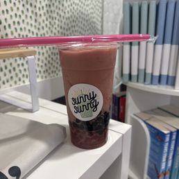 Large Strawberry Slush with extra boba and extra strawberry popping boba Large Strawberry Slush with extra boba and extra strawberry popping boba