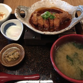 YAYOI - Miso Katsu Teishoku (Pork cutlet in miso sauce with soft boiled egg) - Japanese Near Me - Cupertino, California