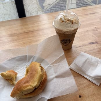 Perk Up Coffeehouse - Caramel iced coffee and egg bagel toasted with butter - Coffee & Tea Near Me - Staten Island, New York Perk Up Coffeehouse - Caramel iced coffee and egg bagel toasted with butter - Coffee & Tea Near Me - Staten Island, New York