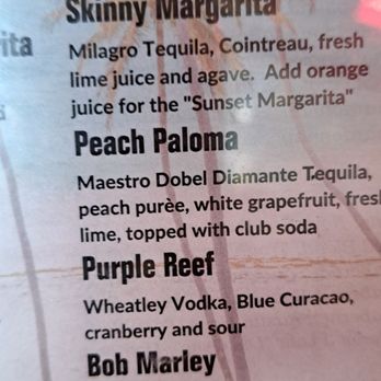 Pop's Sunset Grill - My Recommendation the BOB MARLEY ALWAYS - Seafood Near Me - Nokomis, Florida