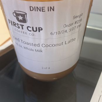 First Cup Coffee - I order the iced and this is what I GOT !!! So sad Nothing like the picture No coconut flavor Deception fóreal - Coffee Roasteries Near Me - Pearland, Texas First Cup Coffee - I order the iced and this is what I GOT !!! So sad Nothing like the picture No coconut flavor Deception fóreal - Coffee Roasteries Near Me - Pearland, Texas