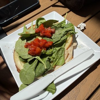 Elixir Espresso & Wine Bar - The "toast" aka soggy bread with lettuce and a slice of cheese - Gelato Near Me - San Diego, California Elixir Espresso & Wine Bar - The "toast" aka soggy bread with lettuce and a slice of cheese - Gelato Near Me - San Diego, California
