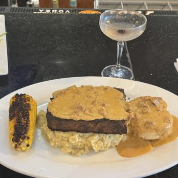 The Porch - Brisket meatloaf with mashed taters, a biscuit and gravy. And that corn was divine! - Southern Near Me - Sacramento, California The Porch - Brisket meatloaf with mashed taters, a biscuit and gravy. And that corn was divine! - Southern Near Me - Sacramento, California