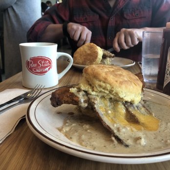 Pine State Biscuits - Reno - Close-up of the Reggie and the Reggie deluxe (with egg) - Breakfast & Brunch Near Me - Reno, Nevada